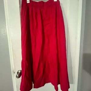 Hot Pink Linen Maxi Skirt